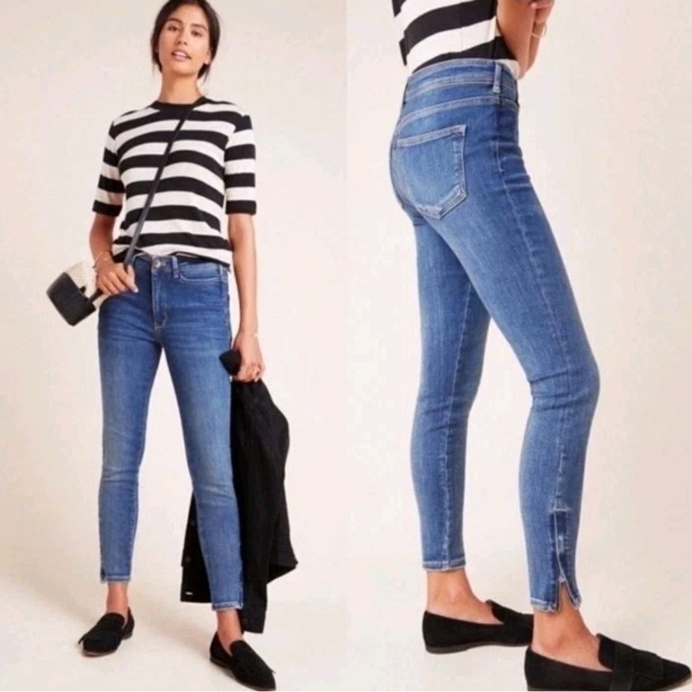 Pilcro Anthropologie Manna High-Rise Skinny Jeans Ankle Zipper‎ Detail 26/2 Chic